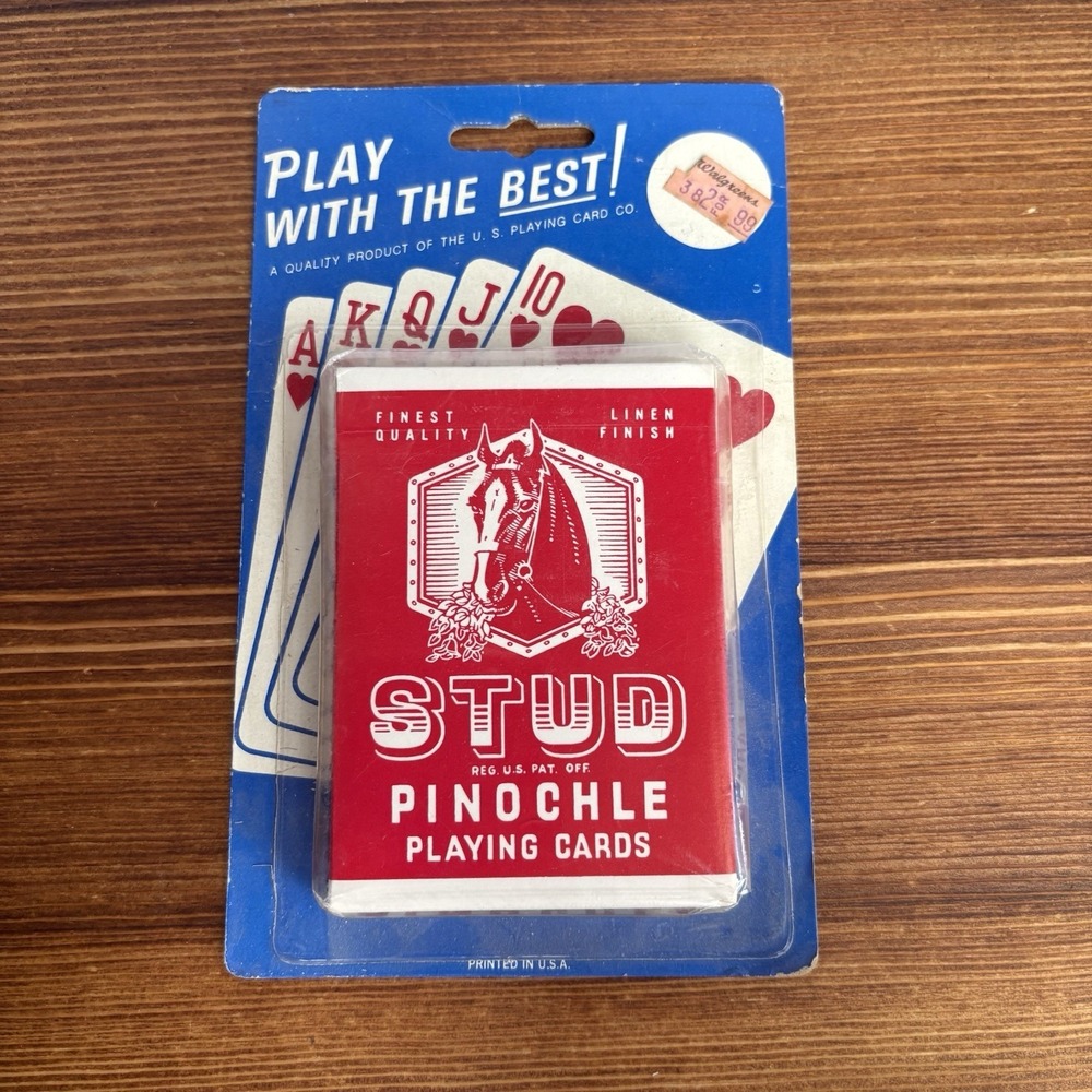 Vintage Stud Pinochle Playing Cards Sealed on Card Linen Finish USA